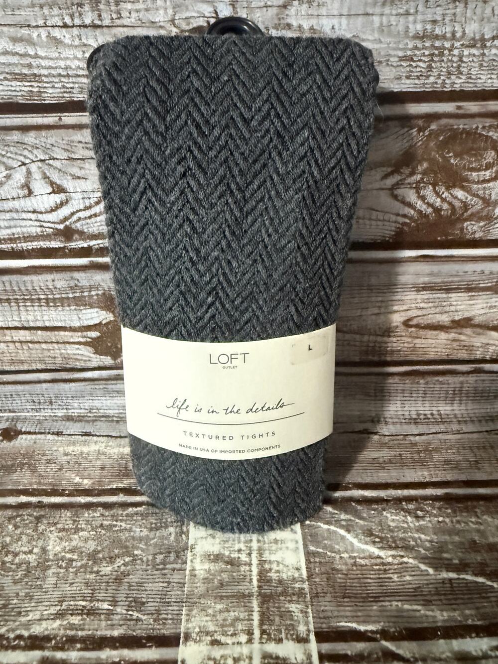Loft Textured Tights Herringbone LG Large